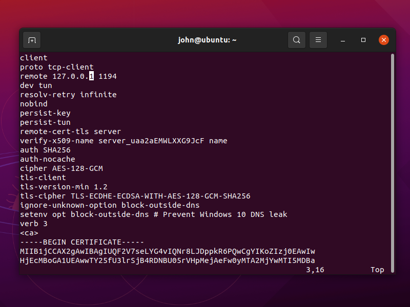 Configuring OpenVPN on Ubuntu